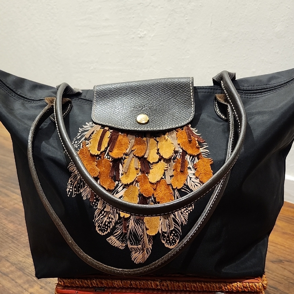 Longchamp Modele Depose Feather Tote